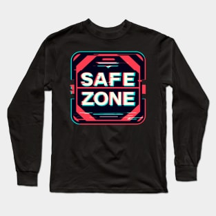 Safe zone Retro Gaming Glitch Long Sleeve T-Shirt